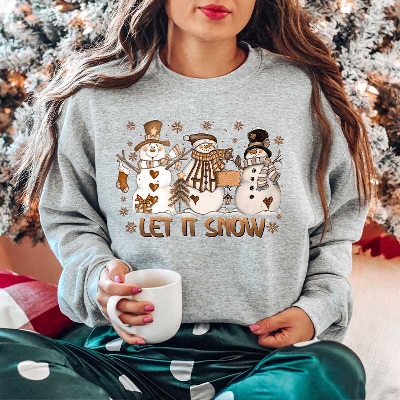 Snowman Christmas Let It Snow Sweatshirt