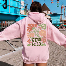 Stay Wild Boho Floral Nature Hoodie