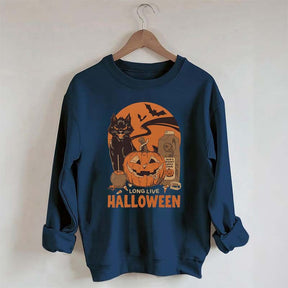 Vintage Black Cat Pumpkin Sweatshirt