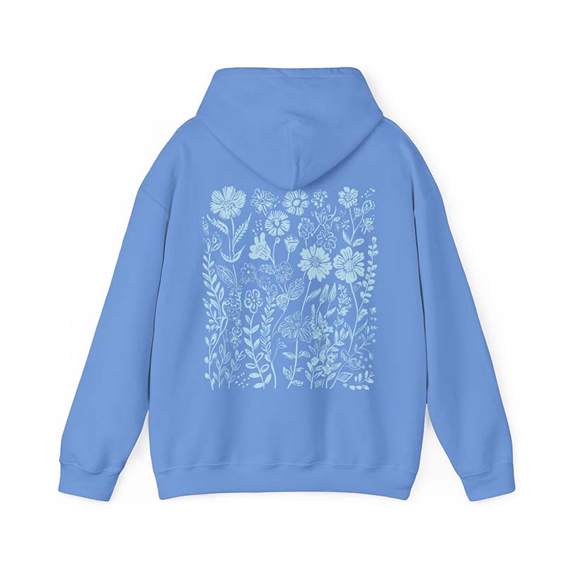 Blue Wildflower Granola Girl Hoodie