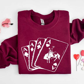 Playing Ace Card Cowboy Sweatshirt