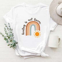 Healing Is Not Linear Boho Rainbow T-Shirt