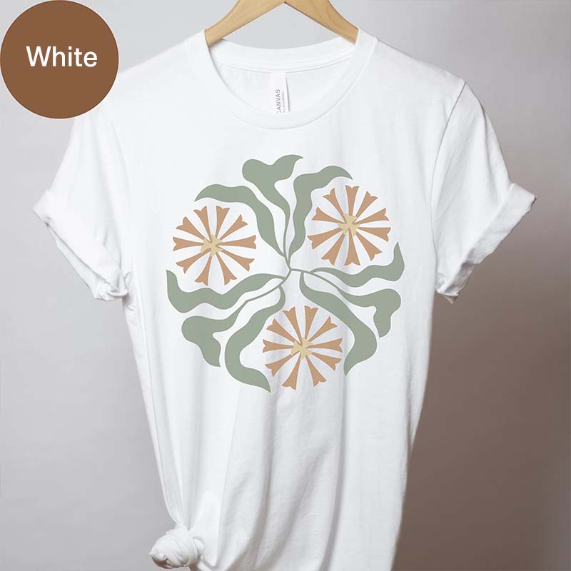 Botanical Neutral Wildflowers Graphic T-Shirt