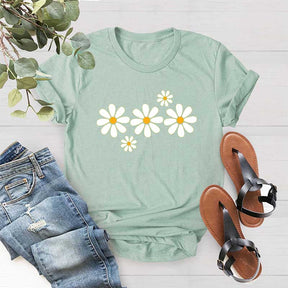 Three Daisy Flower Women T-Shirt