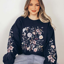 Cottagecore Pressed Flower Lover Wildflower Sweatshirt