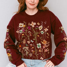 Vintage Pressed Flowers Boho Cottagecore Sweatshirt