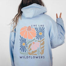 Boho Floral Print Cute Mental Health Hoodie