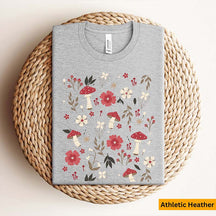 Aesthetic Mushroom and Pressed Flowers T-Shirt