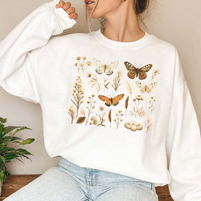 Moth Insect Fall Wildflowers Sweatshirt