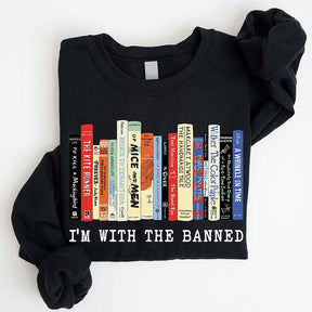 Im With The Banned Reading Teacher Sweatshirt