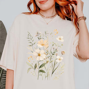 White Wildflowers Nature Inspired T-Shirt