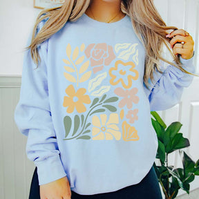 Retro Wavy Flowers Sweatshirt