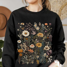 Pressed Wild Flowers Nature Sweatshirt