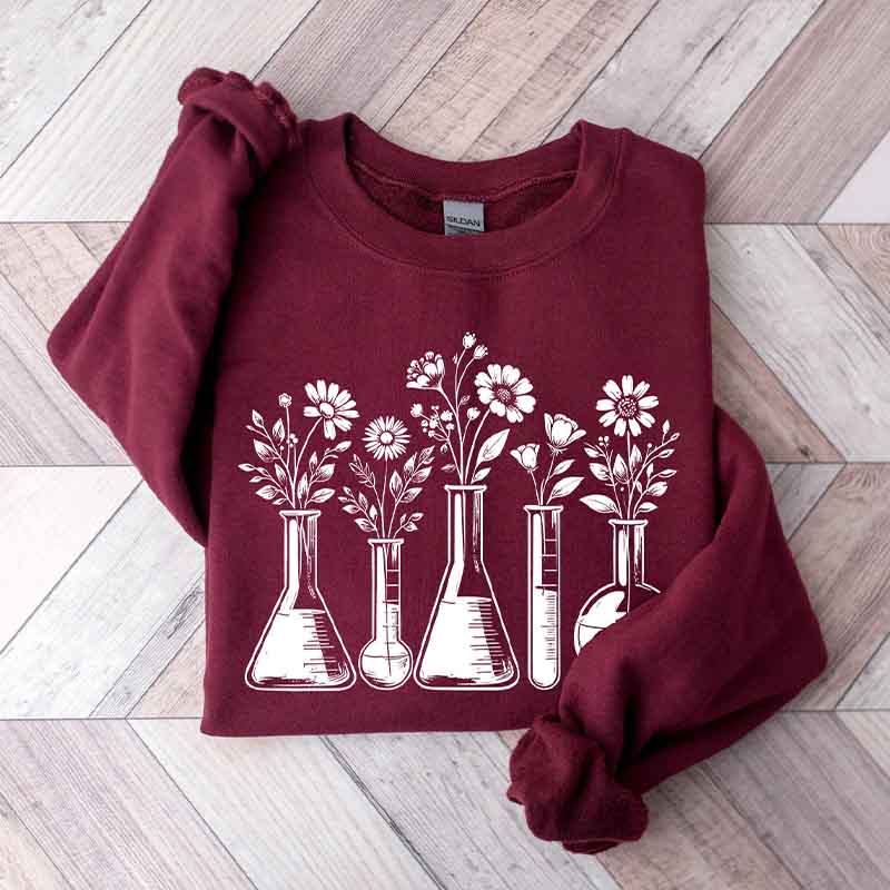 Sleek Botanical Beaker Sweatshirt