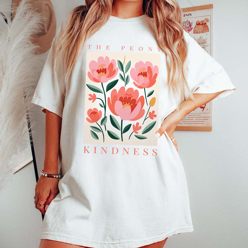 The Peony Wildflowers Kindness T-Shirt