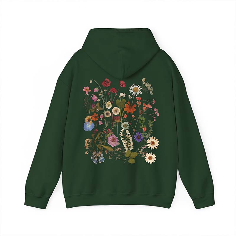 Pressed Flowers Idea Wildflower Garden Hoodie