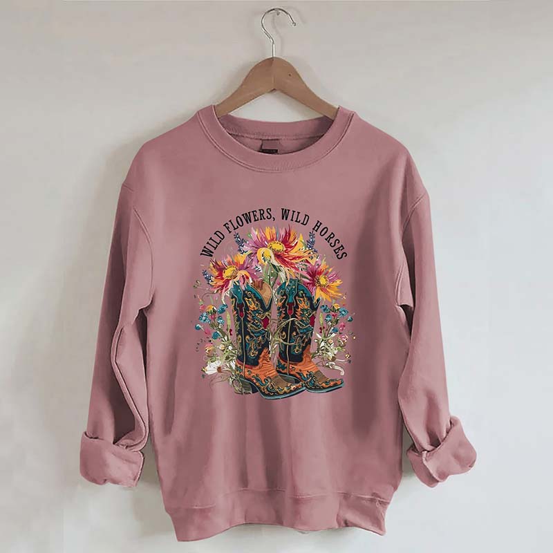 Wild Flowers Wild Horses Sweatshirt