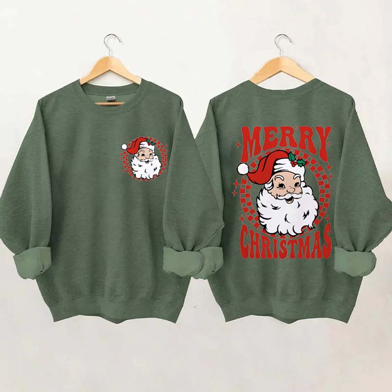 Retro Merry Christmas Santa Sweatshirt