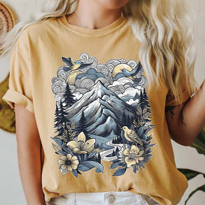 Mountain Bluebirds Nature Flower T-Shirt