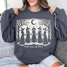 Vintage Girls Will Be Girls Witch Sweatshirt