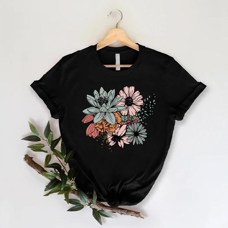 Botanical Bouquet Flower Lover Springtime T-Shirt