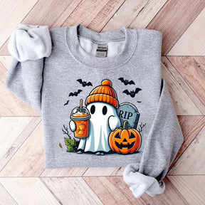 Ice Ghost Pumpkin Coffee Sweatshirt