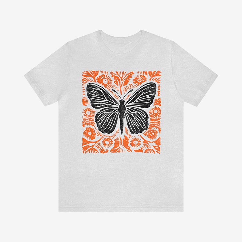 Folk art butterfly Botanical T-Shirt