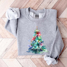 Watercolor Christmas Tree Sweatshirt