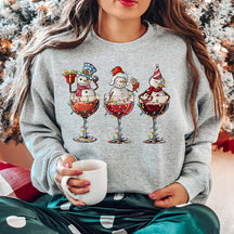 Christmas Wine Glasses Sweatshirt