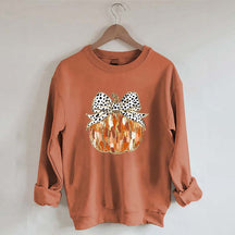 Fall Coquette Gold Glitter Pumpkin Sweatshirt