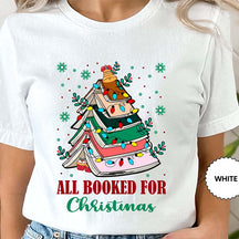 Book Lovers Christmas Snow T-Shirt