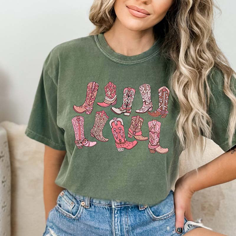 Cowgirl Pink Boots Country Concert T-Shirt