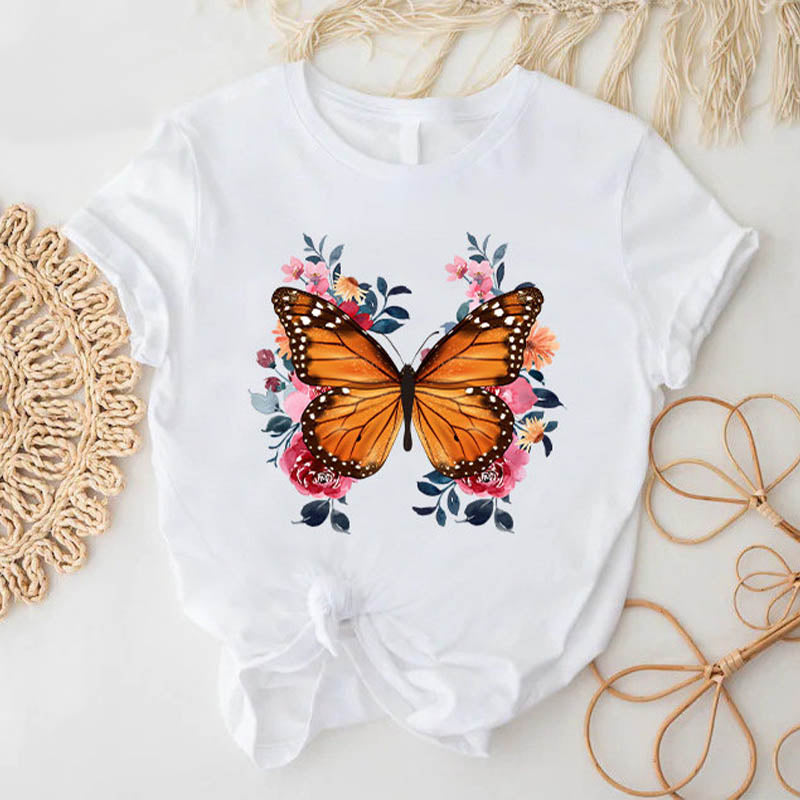 Floral Butterfly Animal Lover T-Shirt