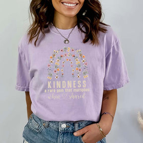 Kindness Floral Rainbow Positivity T-Shirt