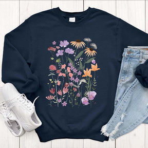 Colorful Flower Print Sweatshirt