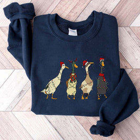 Christmas Santa Duck Animal Sweatshirt