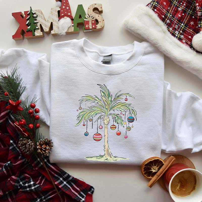 Christmas Palm Tree Tropical Xmas Sweatshirt