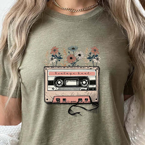 Retro Cassette Tape Floral Soul T-Shirt