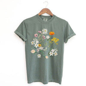 Floral Graphic Nature Dyed T-Shirt