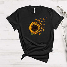 Sunflower Butterfly Floral Flowers Gift  T-Shirt