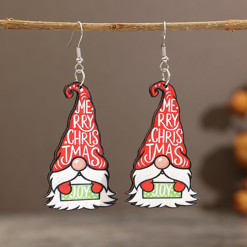 New Christmas earrings cartoon cute Santa Claus earrings