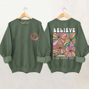 Women Christian Bible Verse Boho Flowers Sweatshirt