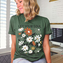 Boho Wildflowers Floral Nature Graphic T-Shirt