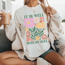 Floral It is Well Soul Scripture T-Shirt