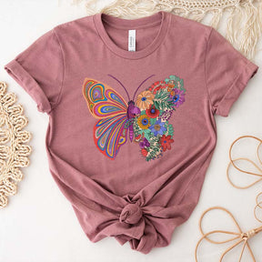 Floral Butterfly Groovy Flower T-Shirt