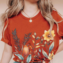 Oversized Wildflower Autumnal Flower T-Shirt