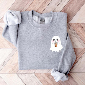 Little Ghost Coffee Drinking Sweatshirt