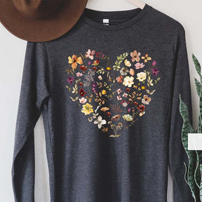 Pressed Flowers Garden Lover Heart Sweatshirt