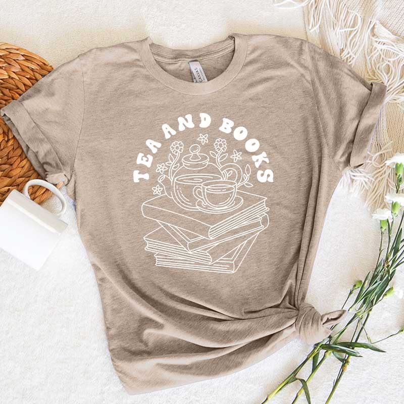 Tee And Book Flowers T-Shirt