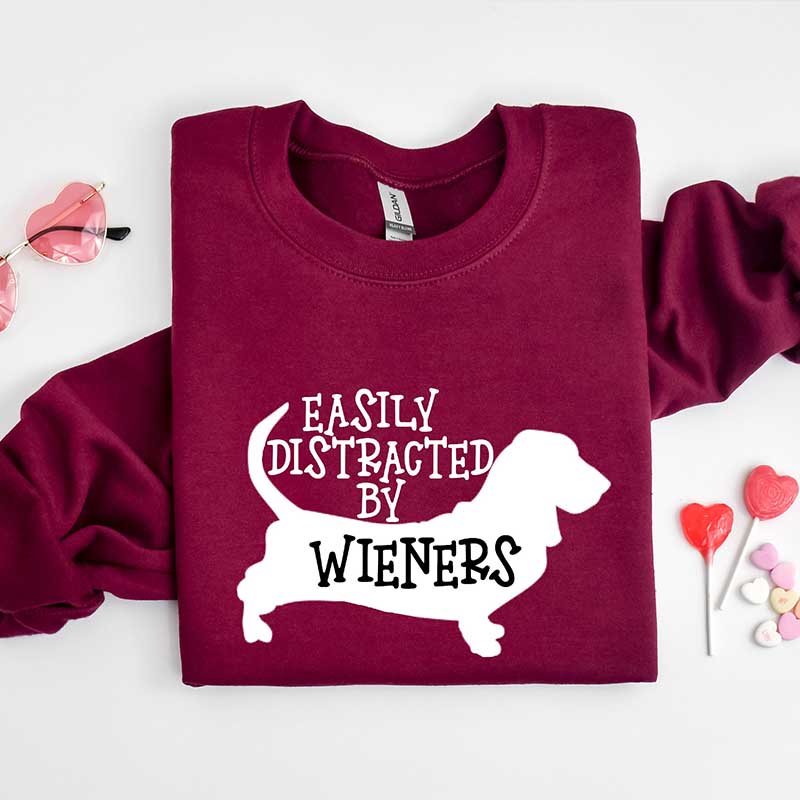 Easily Distracted By Wieners Dog Lover Sweatshirt